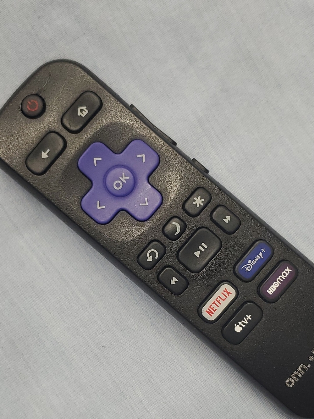 Roku Black Remote with Purple Directional Pad and App Buttons